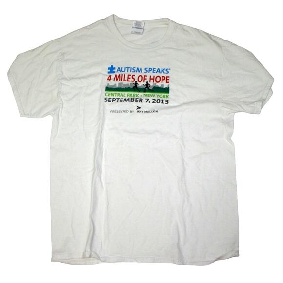 NYRR Mens Large T-Shirt Autism Speaks 4 Mile of Hope Central Park - Picture 1 of 6